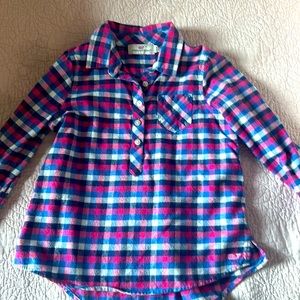 Vineyard vines 100% cotton plaid girls shirt XS 5-6